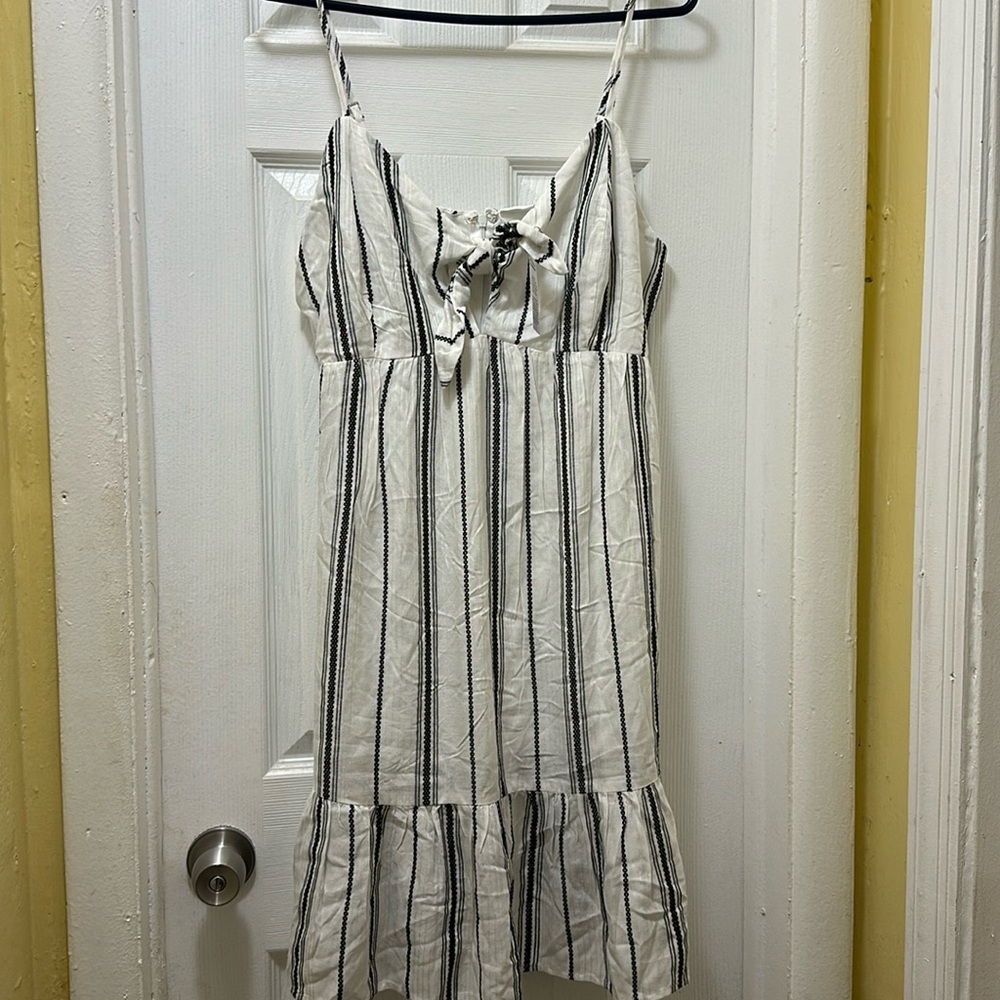 Striped White and Black Women's Dress